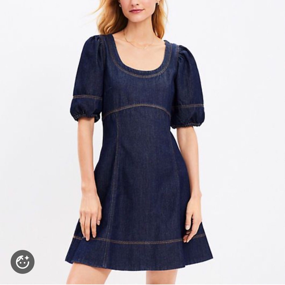 LOFT Dark Blue Denim Dress Size 12